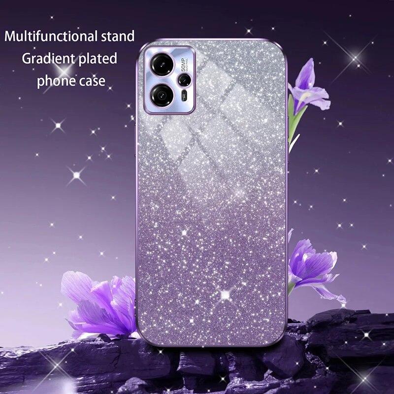 Модные чехлы с блестящим покрытием 2 в 1 для Moto G13 G23 G30 G32 G83 G84 G50 G60 G52 G53 G72 G73 G8 G9 Plus E20 E22 E32, силиконовый чехол, защитная задняя крышка