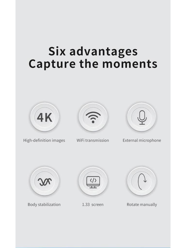 4K Action Camera with 270° Rotating Lens for Outdoor and Cycling