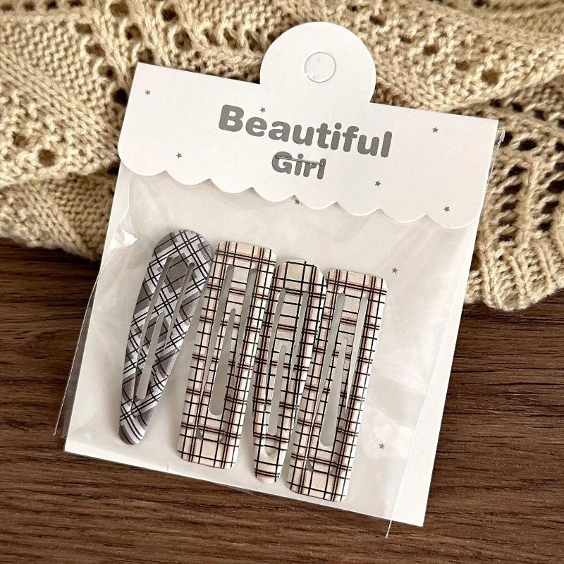 4 PCS Candy Cream Color Children's Water Drop Square Hair Clips Baby Bangs Clips Hairpins Girls' Hair Accessories Clips