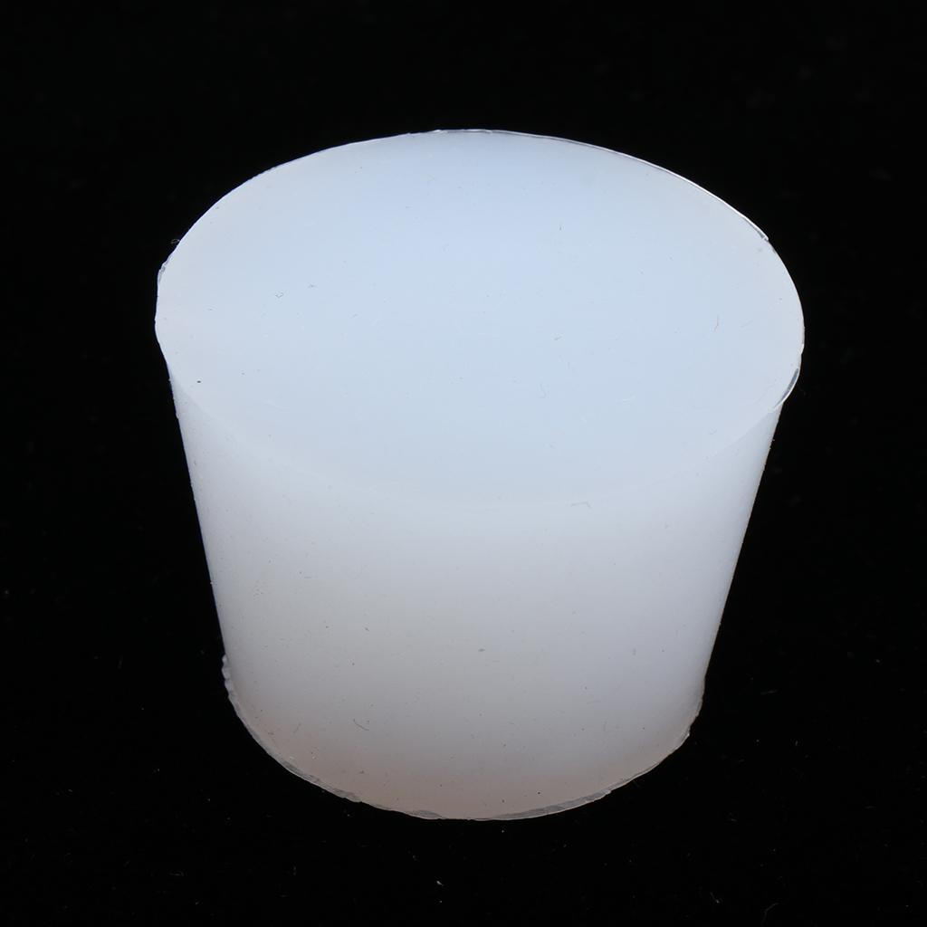 Full Silicone Stopper Stops Bungs Flasks Conical Test Tube White