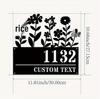 Personalized Iron Address Sign with Floral Design and Custom Street Name