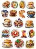 18pcs cute Watercolor breakfast food sandwich Books Stickers DIY Scrapbooking Diary  Project Decoration Vintage journal material