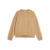 Sports Casual Crewneck Sweatshirt Women Sweatshirt Dark-Camel 623455-85