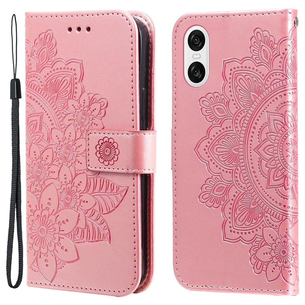 For Sony Xperia 10 VI Case Floral Pattern PU Leather Wallet Stand Phone Cover