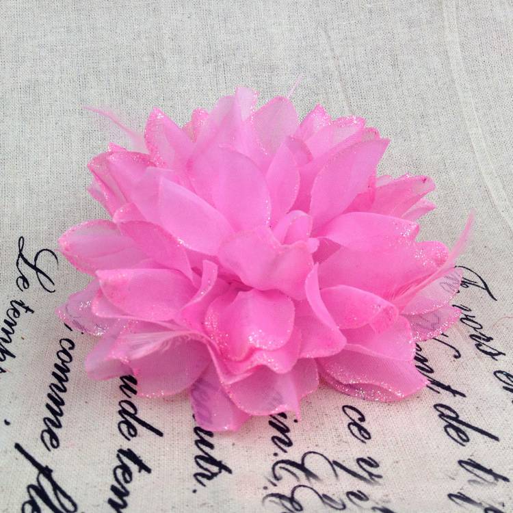 Fascinator Corsage 1X Flower Feather Brooch Wedding Ball Head Hair Clip