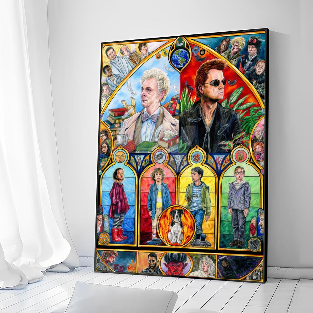 Телевизионные постеры-наклейки для сериала «Добрые предзнаменования» для показа фильмов, необычная настенная наклейка для украшения бара в гостиной, винтажная декоративная живопись