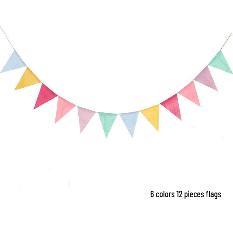 Красочный флажок из имитации льна для декора на день рождения, вечеринку, Рождество, свадьбу
