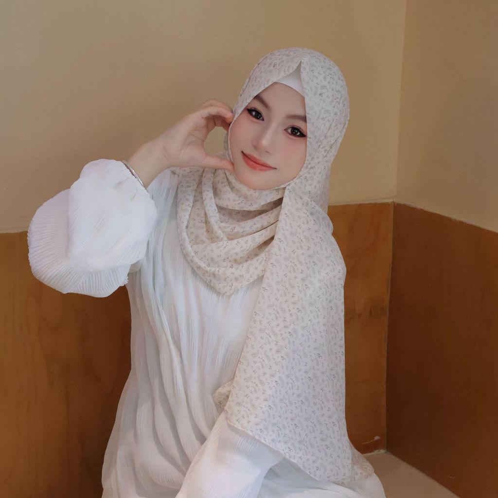 Spring/Summer 2025 Floral Chiffon Scarf Shawl for Sun Protection