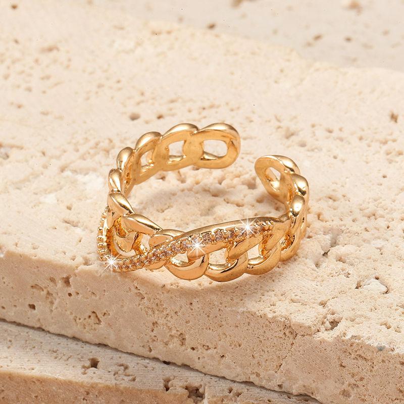 Кольцо GemChic для женщин, индивидуальное, с геометрической вставкой, с цирконием, регулируемое, с отверстием для указательного пальца, ювелирное украшение на день рождения, рождественское украшение в подарок