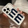 Простой Черно-Белый Чехол для Телефона с Буквой M для IPhone16 15 14 12 13 11Pro Pro XSMax 7 8Plus X XR SE Ударопрочный Чехол