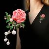 Zircon Pearls Brooches Sparkling Brooches New Peony Flower Brooches  Waist Accessorizing