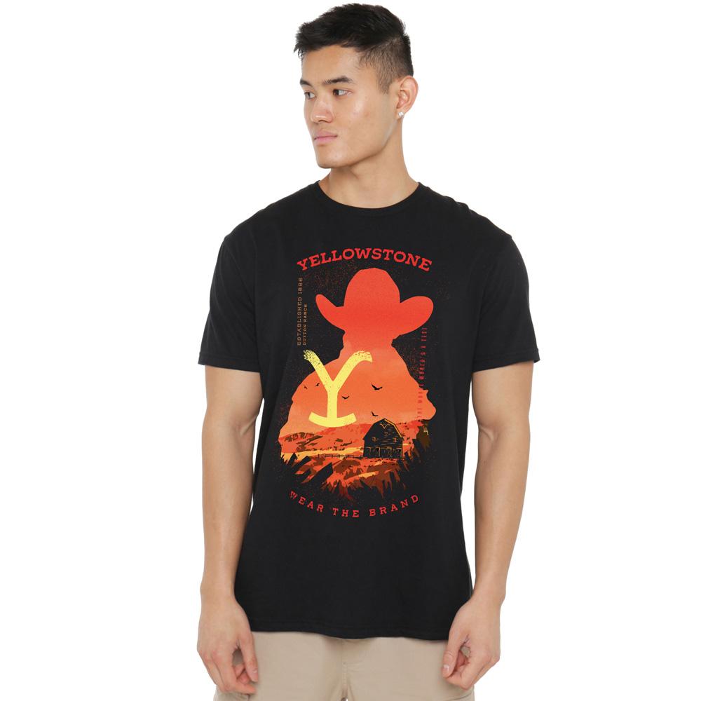 Футболка с силуэтом заката от Yellowstone Mens Wear the Brand