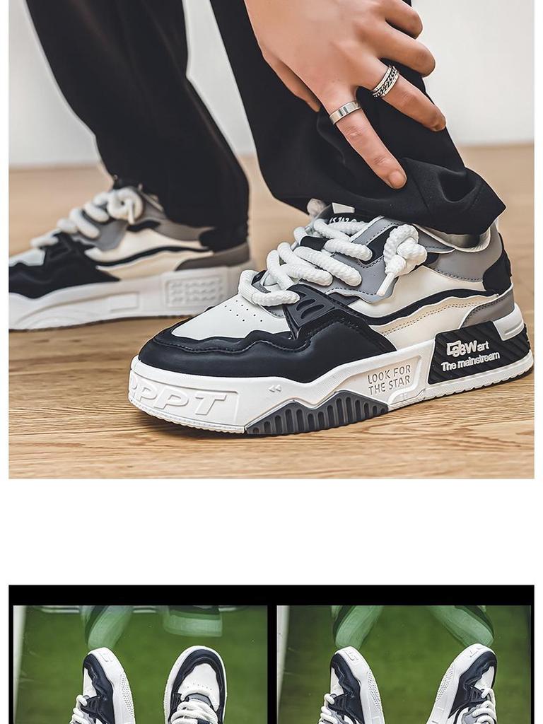 Мужские летние 2025 трендовые туфли на платформе - увеличивающие рост, универсальные, повседневные, нишевый спортивный стиль.