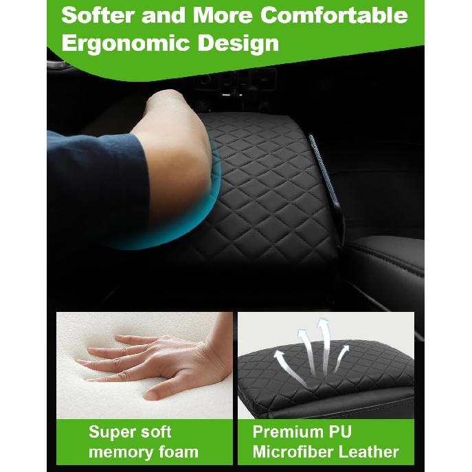 For 2024 2025 Jeep Wrangler JL 2018- Center Console Cover For Jeep Gladiator JT -2025 Armrest Cover Jeep Accessories Arm Rest Pad Console Cushion Lid
