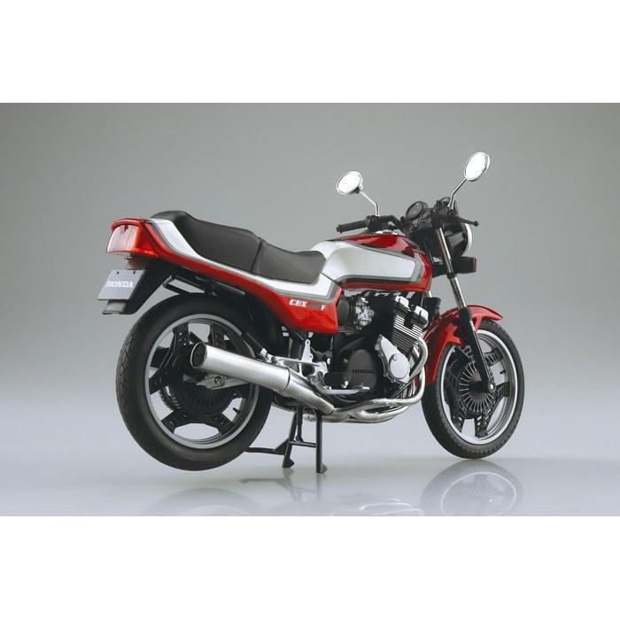 Aoshima 1/12 Honda CBX400F Completed Bike Model - Candy Aloha Red/Pearl Shell White