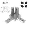 Silver Aluminum Extrusion Profile with Screws Bracket Connector 3-Way European Standard End Corner