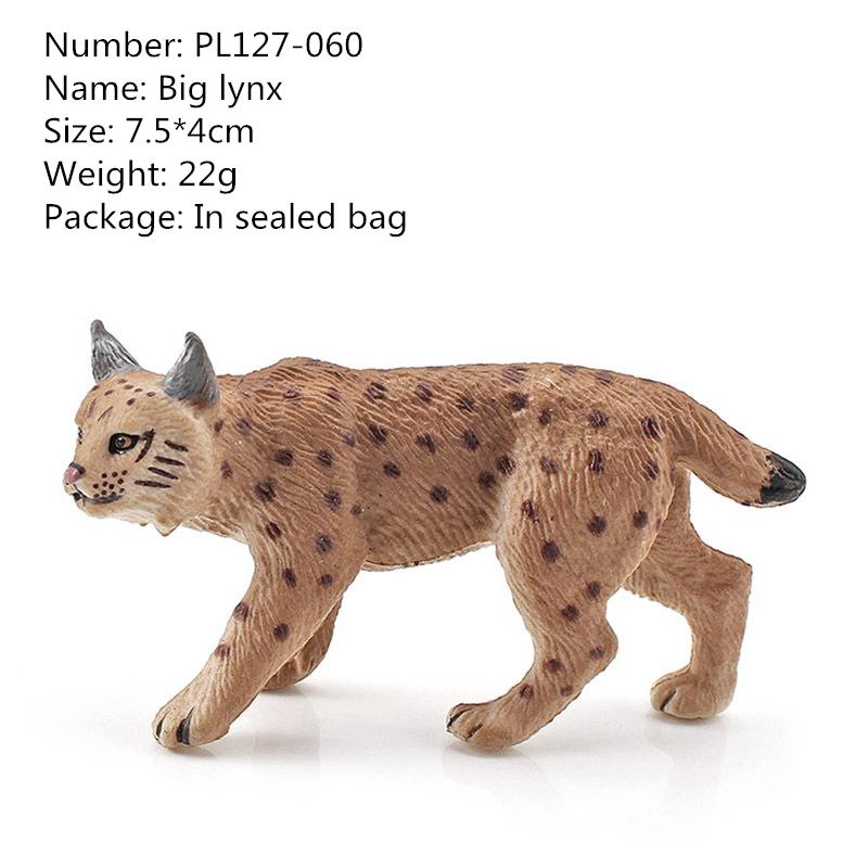 Realistic Simulated Forest Animal Lynx Scale Model Solid Simulation Bobcat Wild Fox Action Figures Toys Playsets For Children Christmas Gift Presents