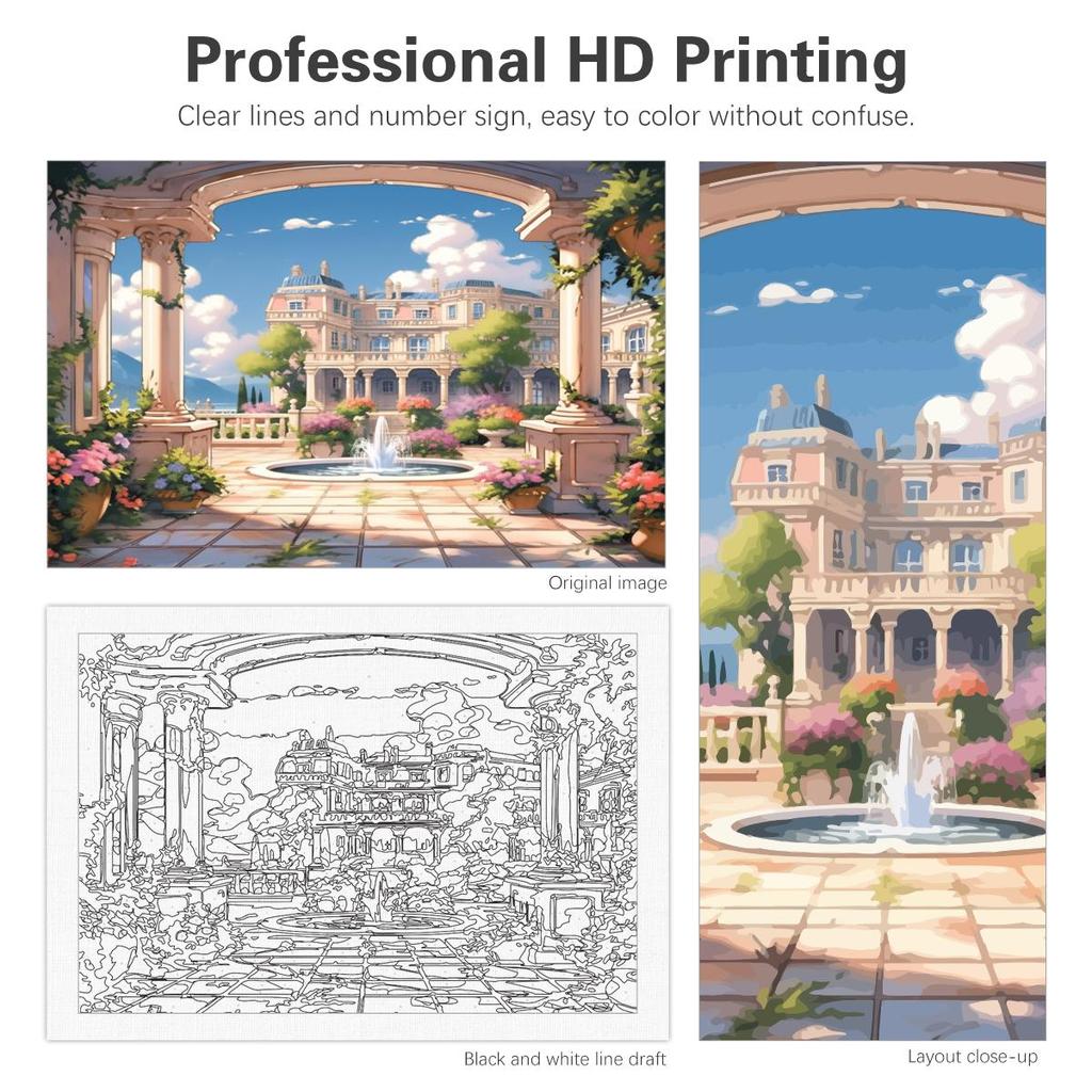 Рамка «сделай сам», картина по номерам для взрослых, наборы с изображением замка, настенное искусство, подарок, пейзаж, акриловая краска по номерам для домашнего декора, 40x50 см