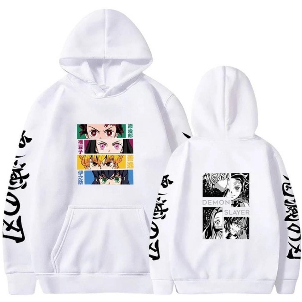 Худи с японским аниме «Истребитель демонов», пуловеры, мужские, женские, толстовки, принт Харадзюку, топы, модная уличная одежда