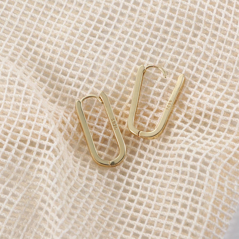 Форма Медно-золотой цвет Женские серьги-пряжки Прямоугольные серьги Модные украшения Женские серьги-кольца