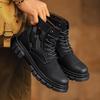 Men's High-End Italian Fashion Martin Boots - Trendy High-Top Motorcycle Shoes