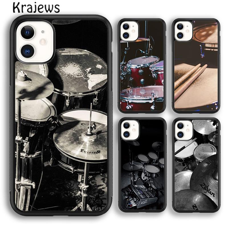 Мягкий чехол для телефона Krajews с музыкальным инструментом Drum для iPhone 14 5 SE 6s 7 8 plus XR XS 11 12 13 pro max Samsung S21 S22ultra