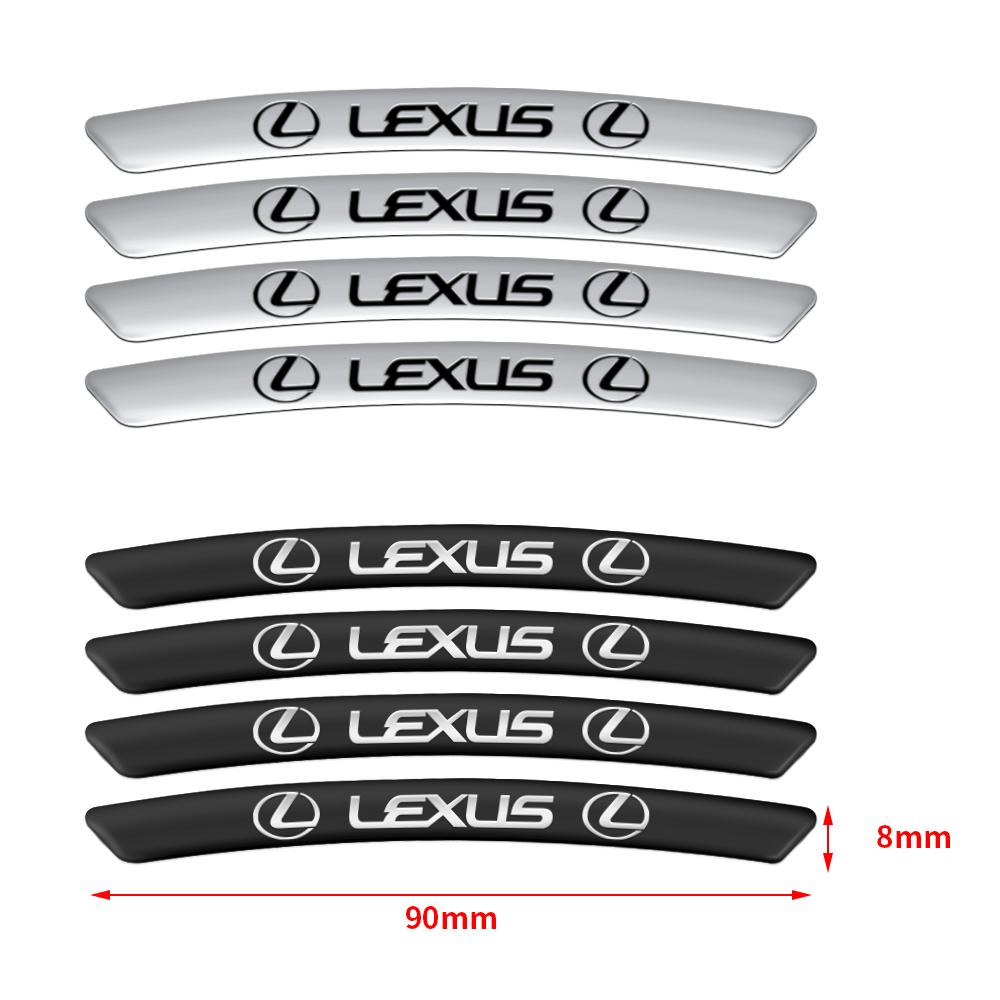 Car Accessories 4PCS Wheel Hub Cap Metal Logo Sticker For Lexus IS IS250 IS250C IS300 IS300C IS350 IS350C F SPORT RX GX LS
