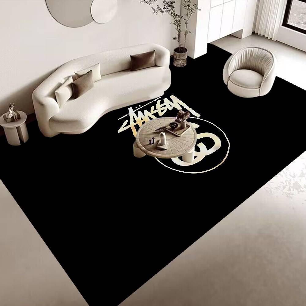 Black And White No Ball Floor Mat INS Style Soft Bedroom Floor House Laundry Room Mat Anti-skid Household Carpets