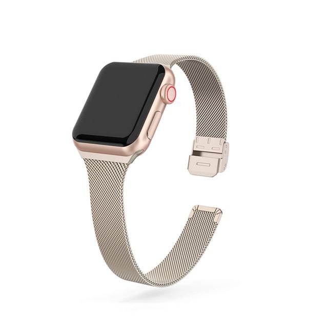 Тонкий ремешок для часов Apple Watch 7/SE/6/5/4/3/2/1 45 мм 41 мм 42 мм 44 мм металлический браслет-петля для iWatch 38 мм 40 мм ремешок для часов