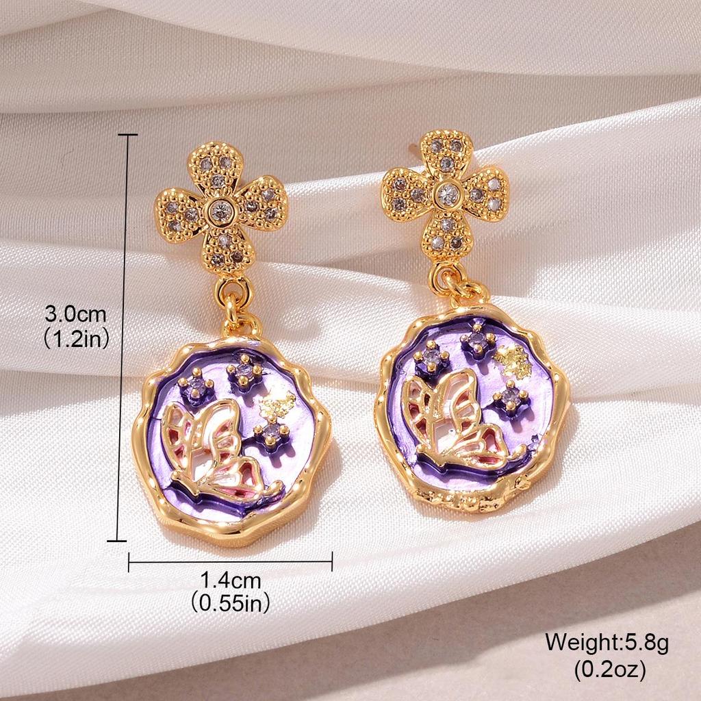 Серьги-бабочки из бирюзового жемчуга: Серия градиентной масляной живописи с кисточками для женщин