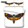 Gothic Skull Bedding Set Decorative Death Moth And Flowers Print Duvet Cover Personalized Skeleton Bones Butterfly Pillowcases