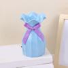 Light Plastic Vase Shatterproof Flower Vase with Ruffled Mouth Dried Flowers Holder with Bow for Bedroom Living Room Table Decor