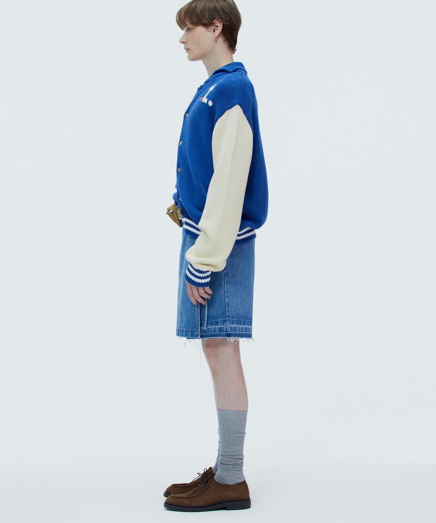 Nohant Varsity Knit Jacket Blue