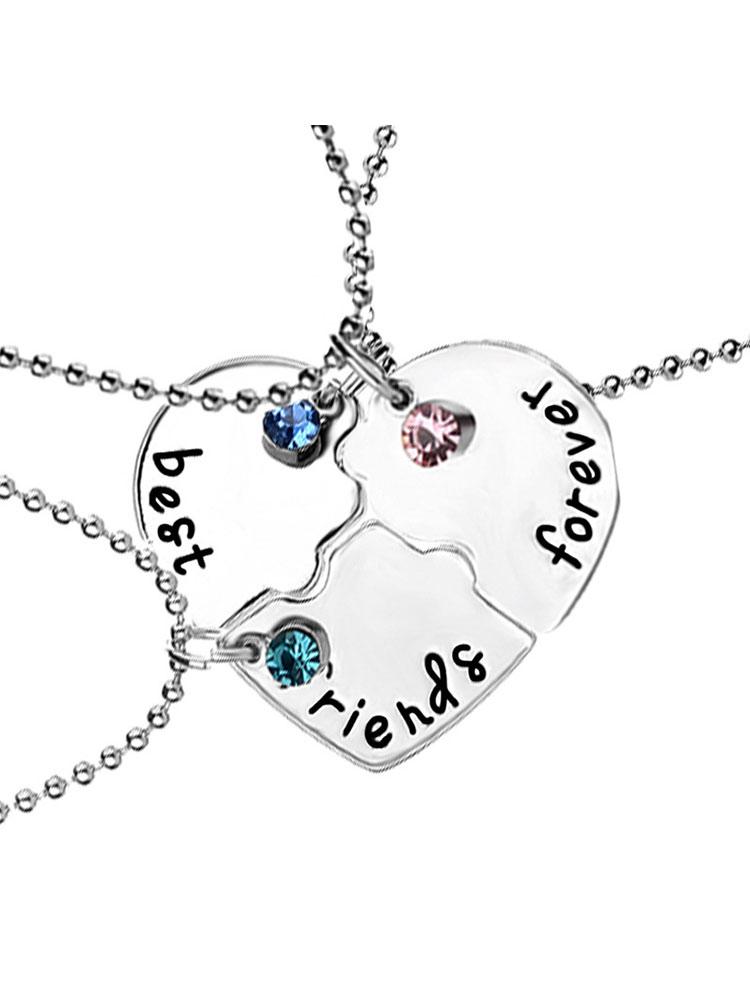 Bff Best Friend Froever Best Friend Heart Patchwork Necklace