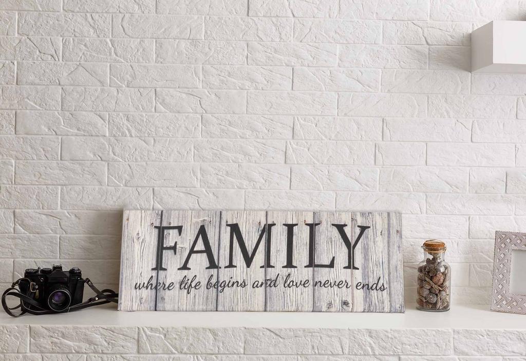 Inkdotpot Stretched Canvas Quotes Wall Art Decor, Family Where Life Begins And Love Never Ends Wall Decor-twoRustic Wall Art Sign