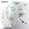 Double-layer Embroidered Lace Umbrella Elegant Lady Sunshade Black Rubber Three Folding Princess Sweet Lace For Wedding Gifts