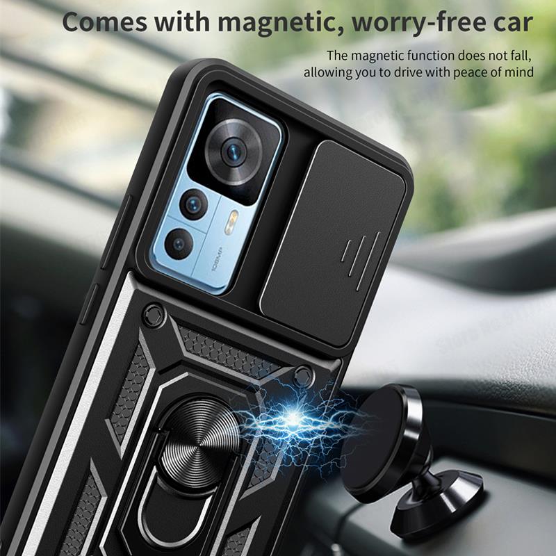 Чехлы для Xiaomi 12T Pro, сверхмощный защитный чехол для Mi 12 Lite 12X 12 Pro, защитный чехол для слайд-объектива для Xiaomi 11T Pro 11 12, чехол с магнитным кольцом