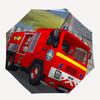 Fireman Fire trucks Themed Travel Umbrella-8 Ribs Automatic Opening and Closing, Portable Folding Design, Compact and Stylish Umbrella Suita