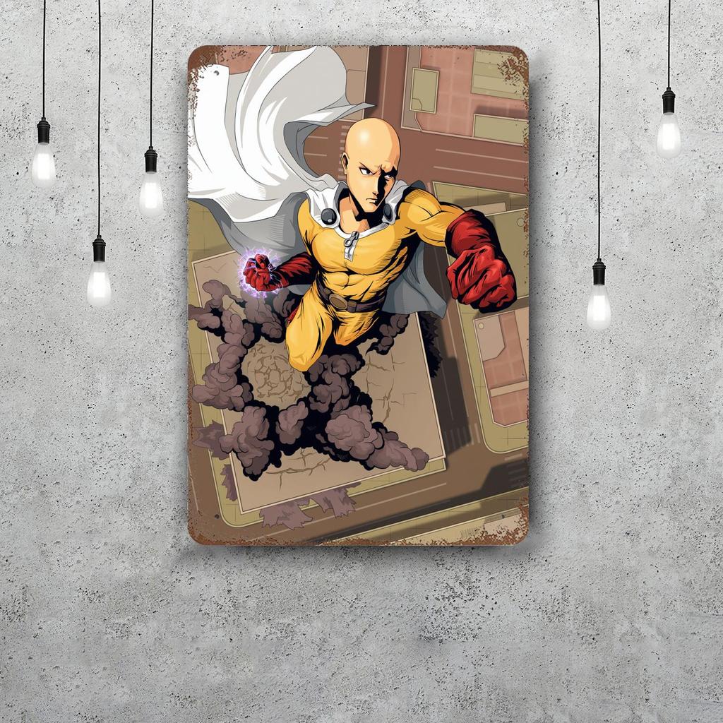saitama Funny Bar Metal Sign Retro Plaque Vintage Sign Alcohol Drinker Pub Club Man Cave Kitchen Wall Decoration