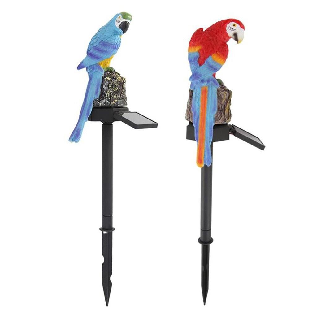 Солнечный попугай, вставляя землю, ландшафтный свет, изделия из смолы, садовый свет