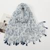 Korean Version of Xiaoxiang Style Cotton and Linen Hand-definition Fringe Scarf for Women  Fashionable  Casual Versatile and Warm Scarf Shawl