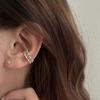 Rhinestone Round Clip Earrings Set Women Earrings Korean Style Ear Cuff Pearl Ear Bone Clip