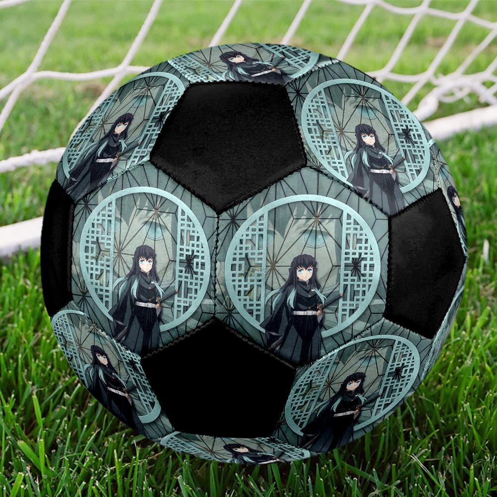 1pc Demon Slayer Kimetsu no Yaiba Football Soccer Ball Size 5 Indoor Soccer Ball Fashion Colorful  Backyard Game -Great For Sports Fans Gift HE9