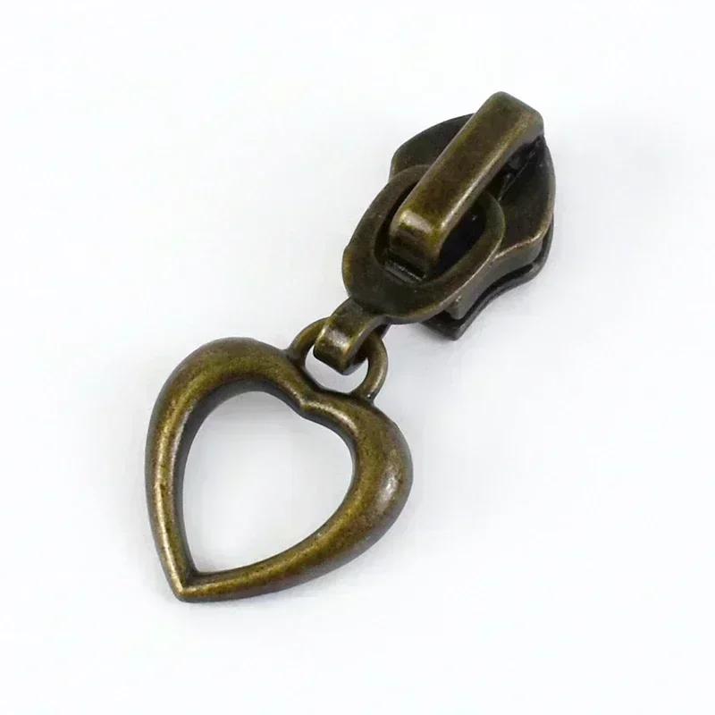 Meetee 5-20 шт. 5# Слайдер для нейлоновых молний, головка молнии из цинкового сплава, декор, бронзовый пуллер для молний, аксессуары для шитья куртки, пальто