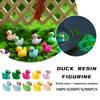 100PCS Luminous Mini Duck Micro Landscape DIY Accessories Miniature Figurines Fairy Home Decoration Glow In the Dark Mixed Style