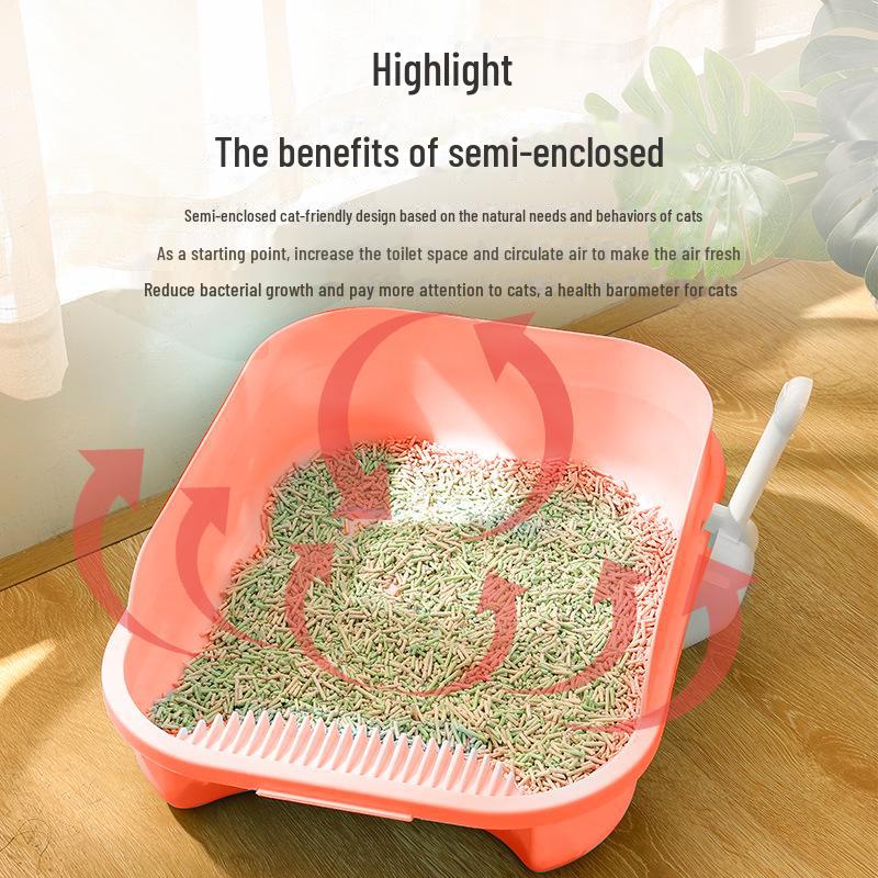 Портативный полузакрытый брызгозащищенный дезодорирующий туалет для кошек