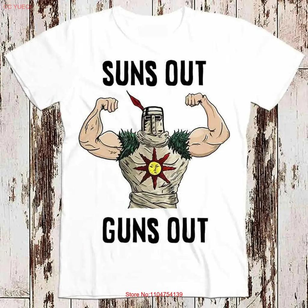 Praise The Sun Suns Out Guns Online Gaming Nerd Gamer T Shirt 8601 vintage Washed Unisex fashion Slightly Breathable