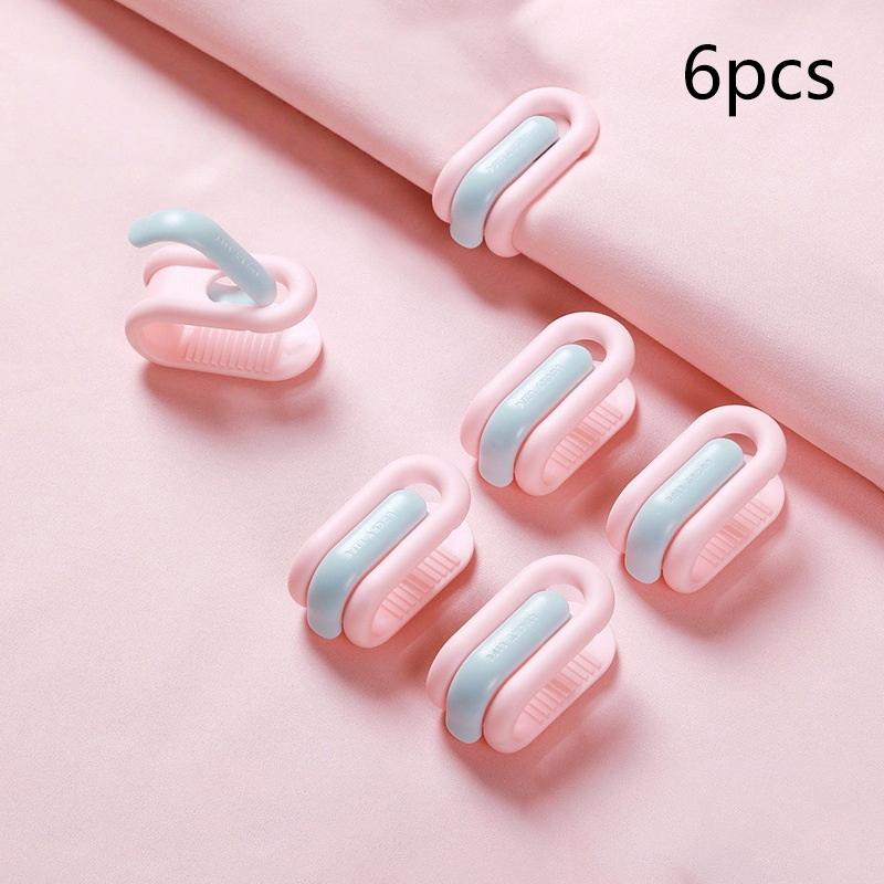6PCS Anti-slip And Needle-free Mattresses Quilt Holder Bed Accessories Quilt Cover Blanket Clip Tongs Anti-running Clothespin