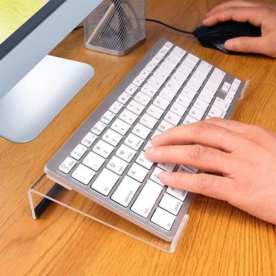 Наклонный держатель для клавиатуры Прозрачный держатель для дисплея Акриловый подъемник для ПК-клавиатуры Держатель для компьютерной клавиатуры для эргономичного набора текста Настольный держатель