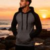 Мужское худи с рукавами реглан, повседневное худи-пуловер, спортивная толстовка с капюшоном, карманом-кенгуру и кулиской для тренажерного зала и уличной одежды